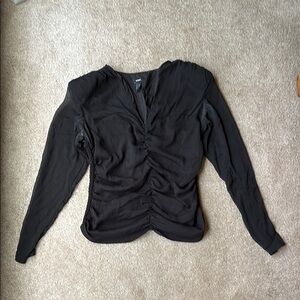 Elegant Black Long Sleeve Women's Top